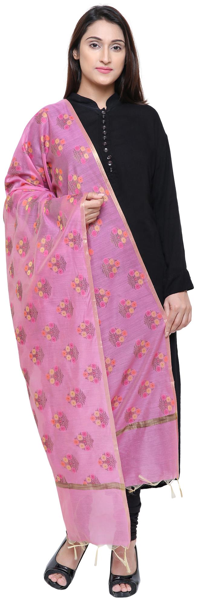 

Loom Legacy Jacquard Wedding Dupatta Pink