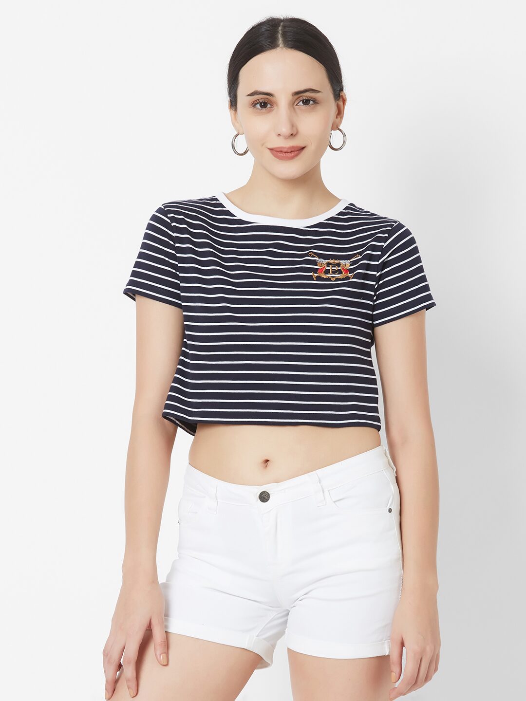 

LOS POLISTAS Women Striped Regular top - Blue