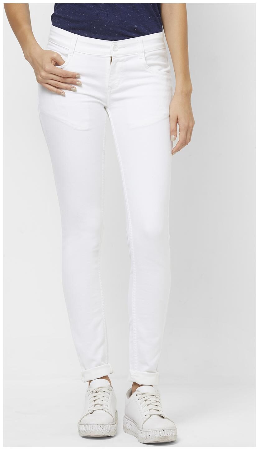 

LOS POLISTAS Women White Slim fit Jeans