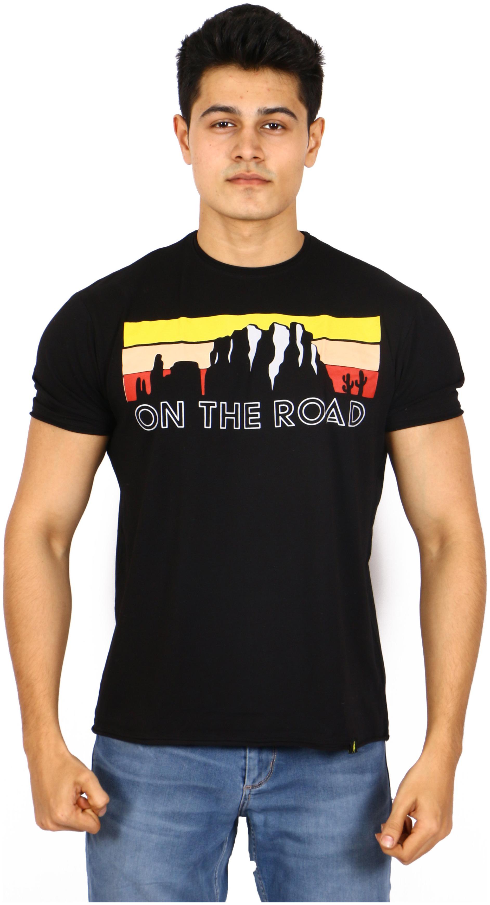 

Lost Caves Men Black Regular fit Cotton Lycra Round neck T-Shirt - Pack Of 1
