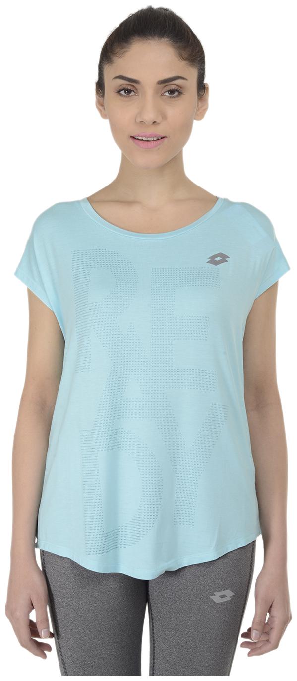 

Lotto Women Blue Regular fit Round neck Synthetic T shirt
