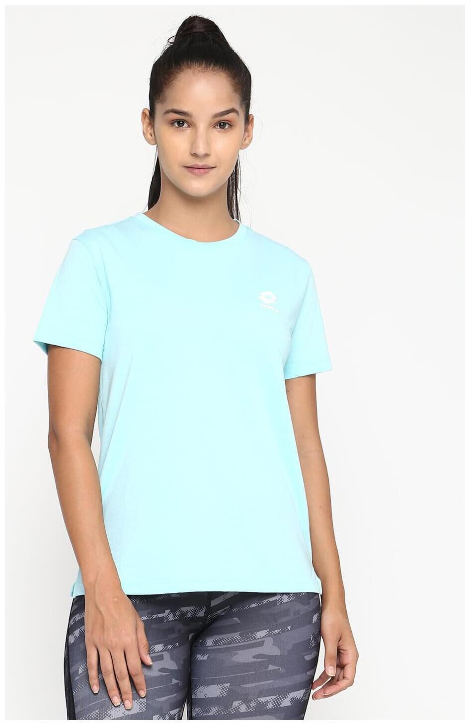 

Lotto Women Blue Regular fit Round neck Cotton T shirt