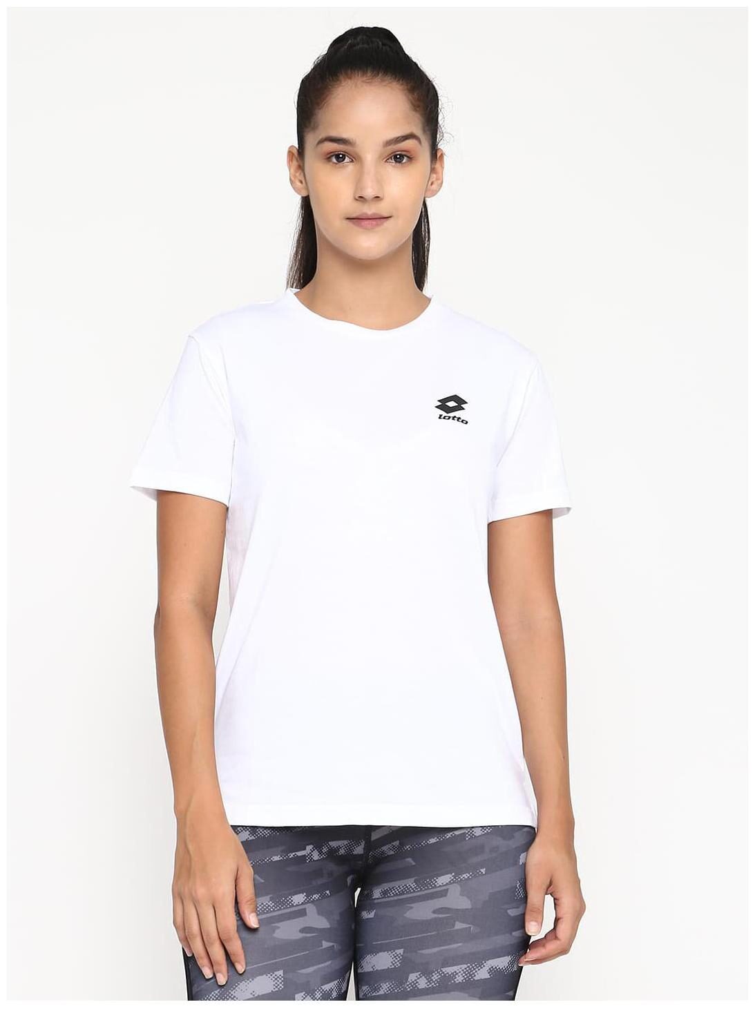 

Lotto Women White Regular fit Round neck Cotton T shirt