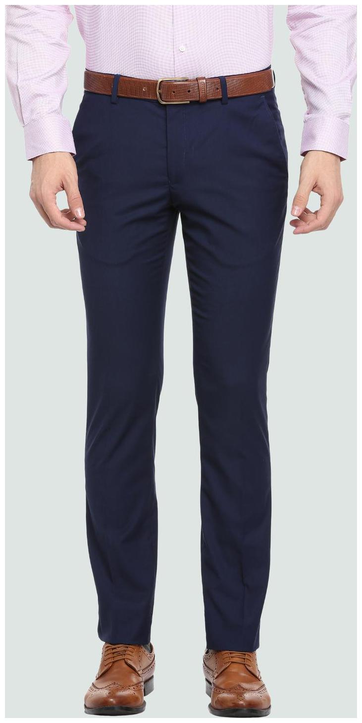 

Louis Philippe Men Solid Slim Fit Formal Trouser - Blue