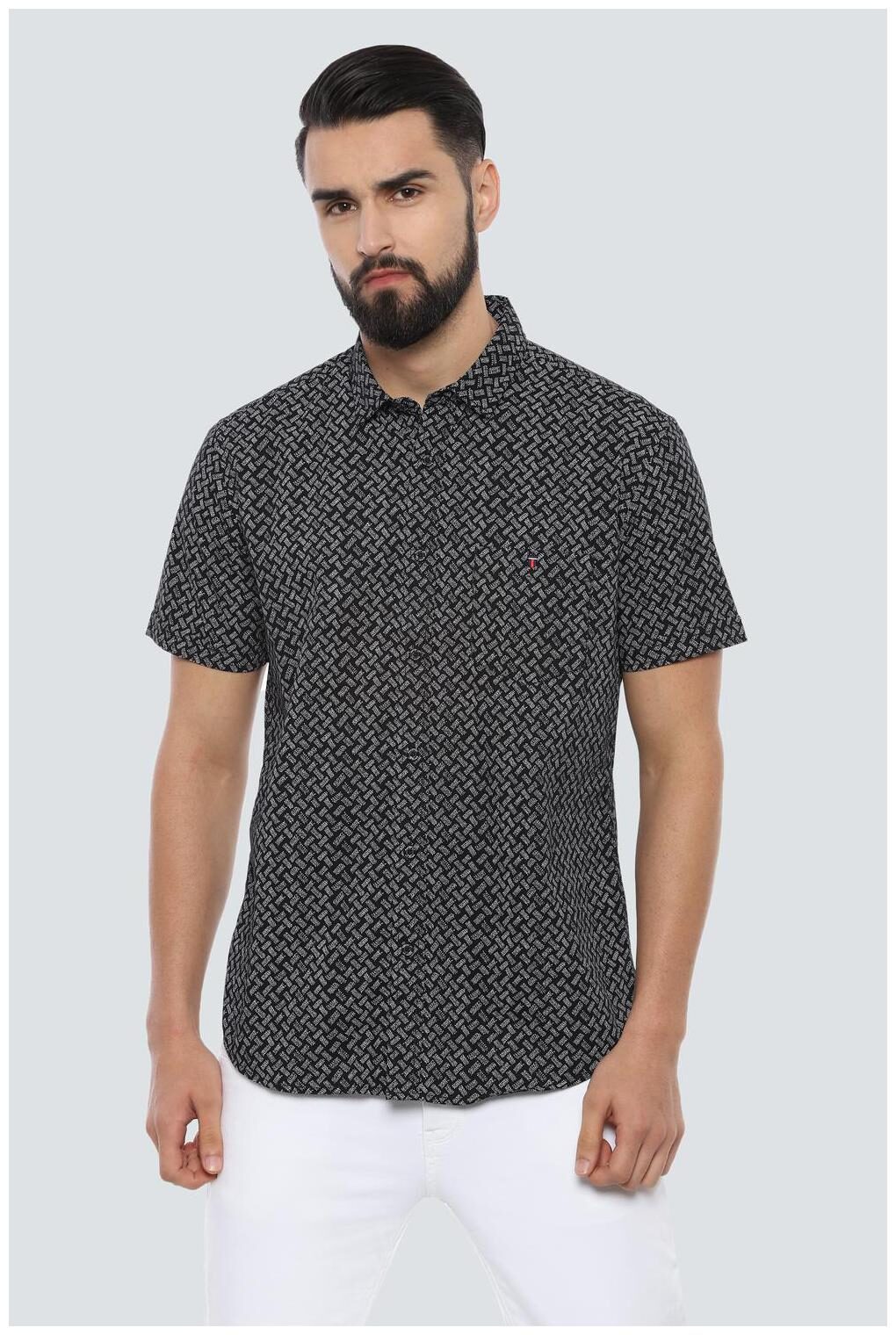 

Louis Philippe Men Black Printed Slim Fit Casual Shirt