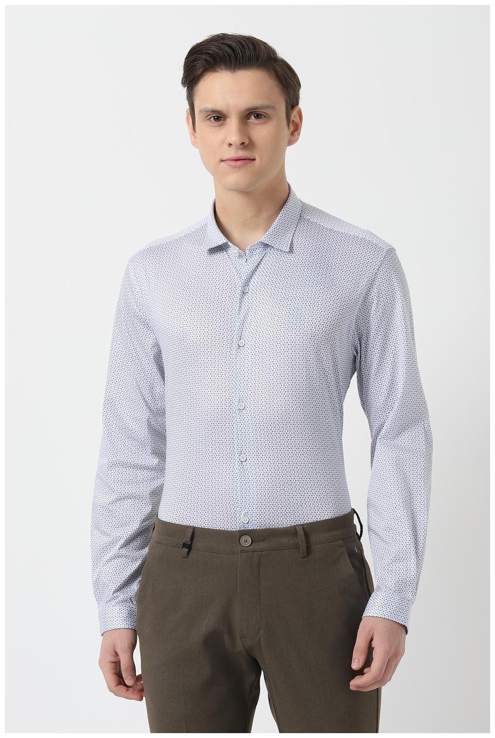

Louis Philippe Men Blue Printed Super Slim Fit Casual Shirt