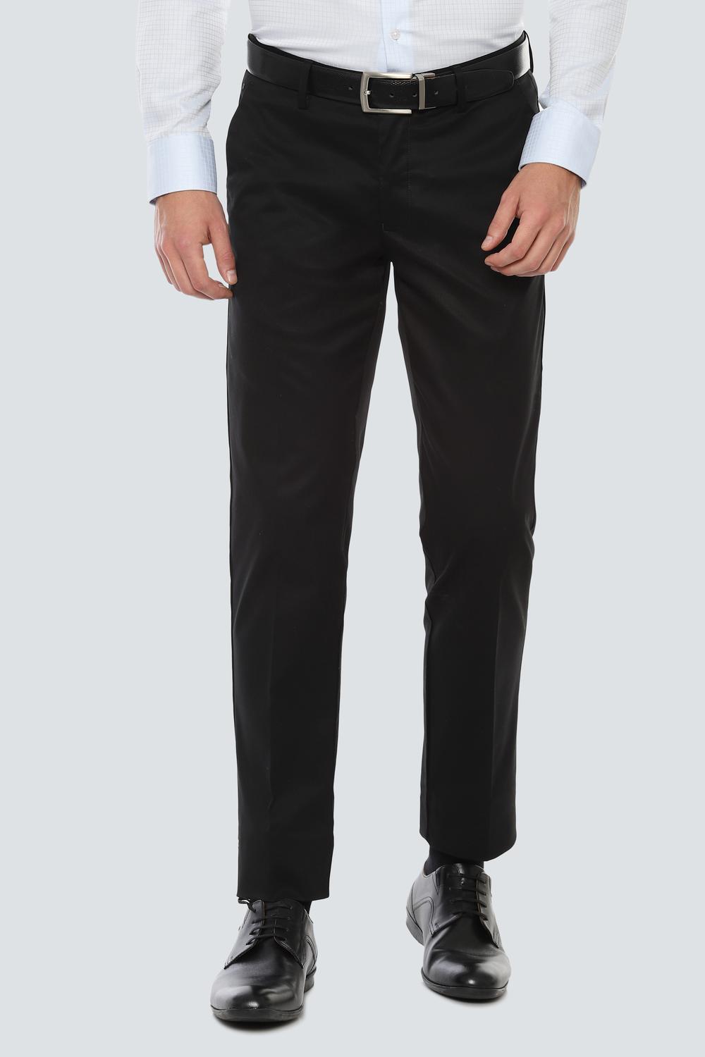 

Louis Philippe Men Solid Slim Fit Formal Trouser - Black