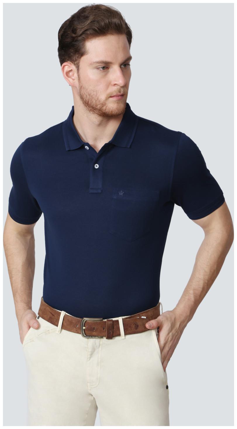 

Louis Philippe Men Navy blue Regular fit Cotton Polo collar T-Shirt - Pack Of 1