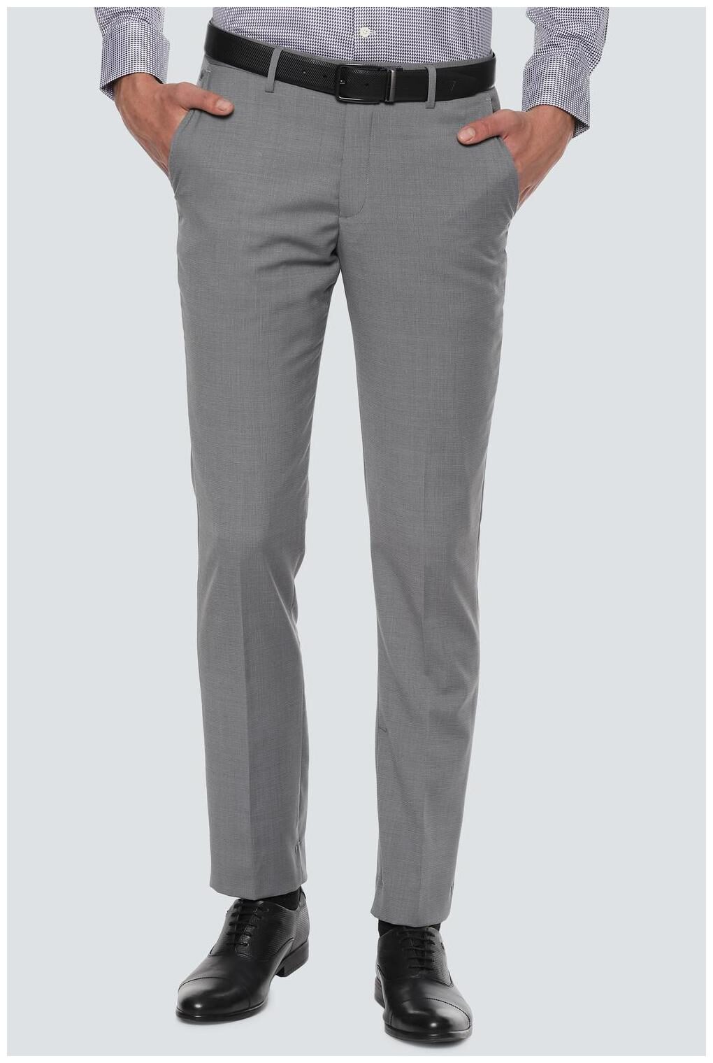 

Louis Philippe Men Textured Slim Fit Formal Trouser - Grey