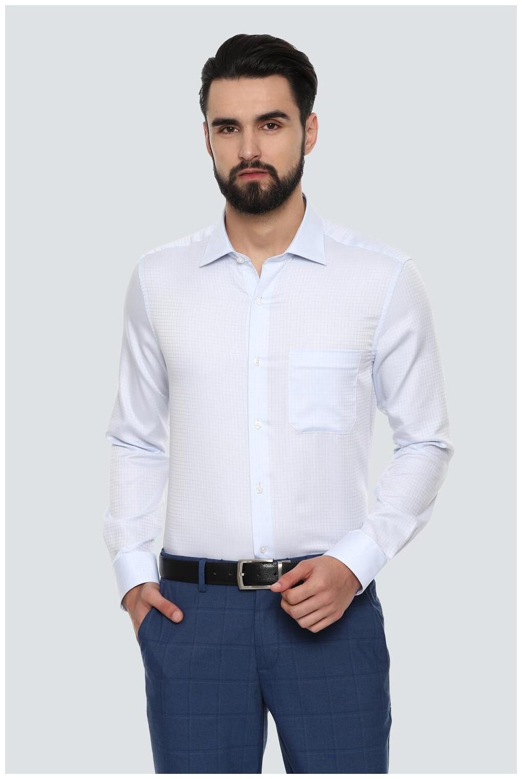 

Louis Philippe Men Regular fit Formal Shirt - Blue