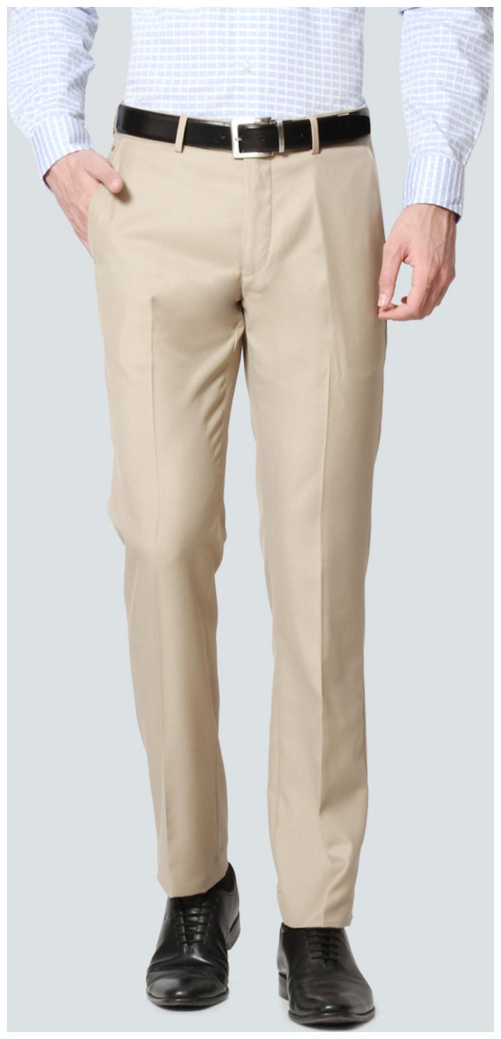 

Louis Philippe Men Solid Regular Fit Formal Trouser - Beige