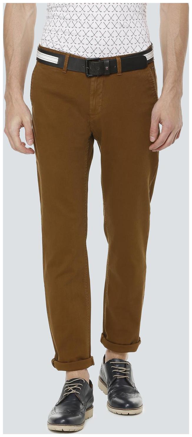

Louis Philippe Men Brown Textured Slim fit Regular trousers