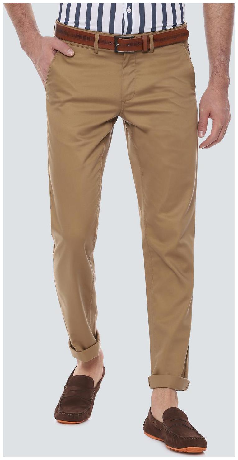 

Louis Philippe Men Beige Textured Slim fit Regular trousers