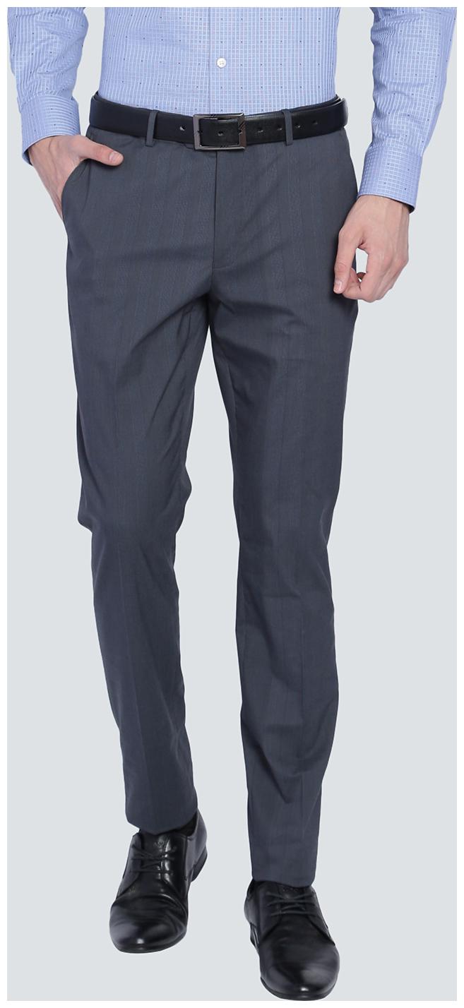 

Louis Philippe Men Checked Regular Fit Formal Trouser - Grey