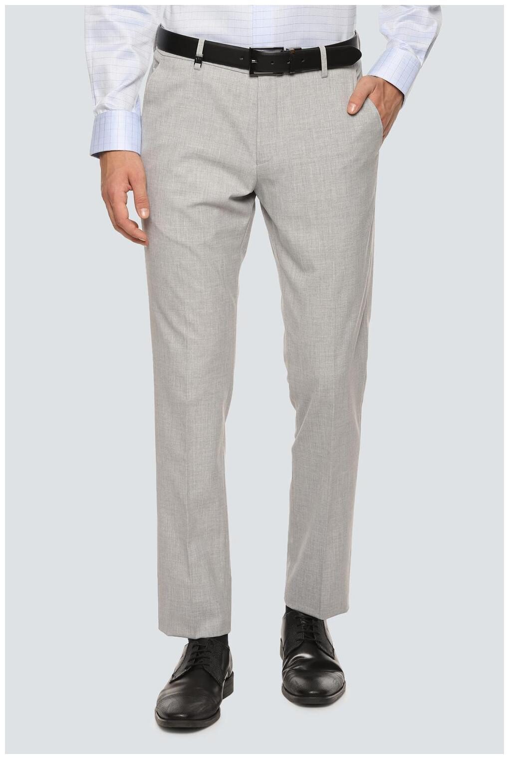 

Louis Philippe Men Solid Slim Fit Formal Trouser - Grey