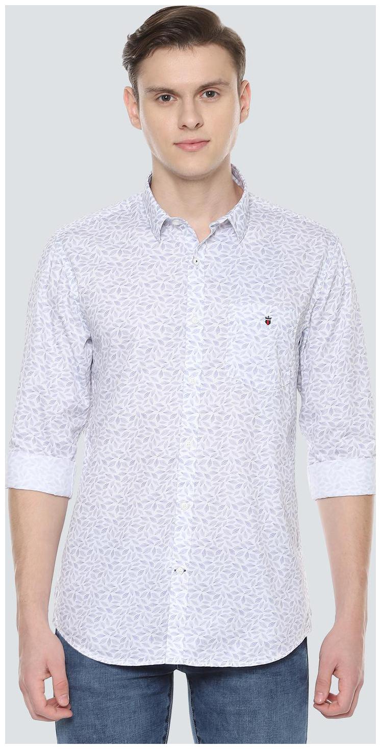 

Louis Philippe Men White Floral Super Slim Fit Casual Shirt