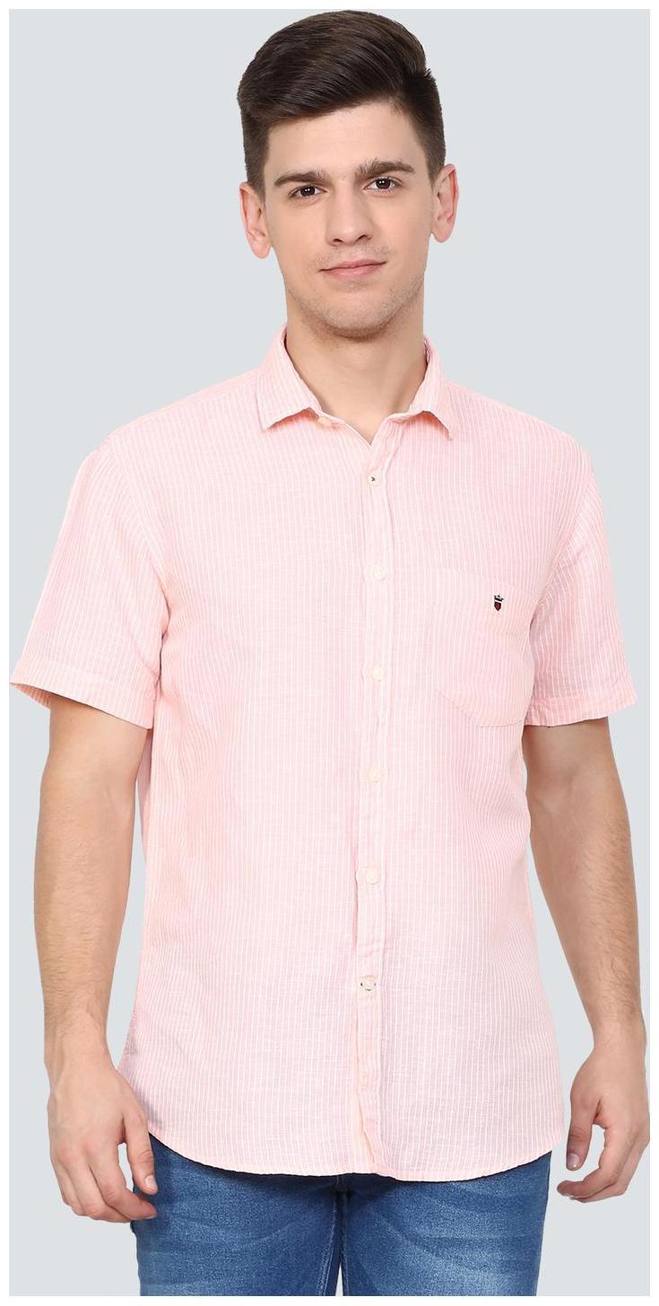 

Louis Philippe Men Pink Checked Slim Fit Casual Shirt