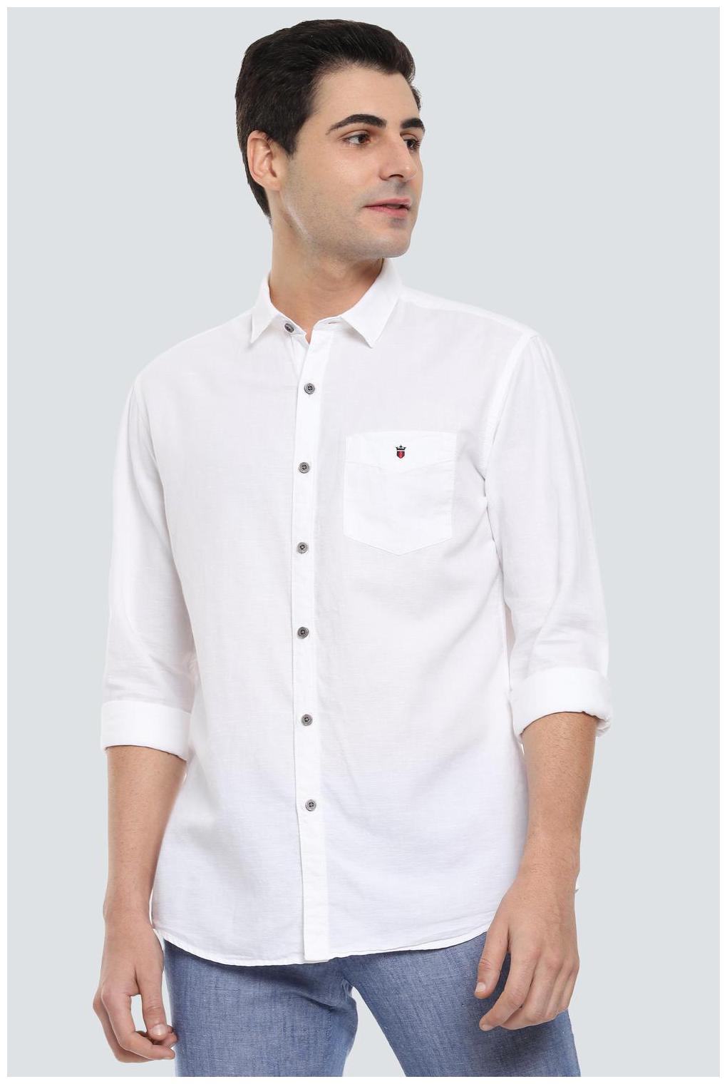 

Louis Philippe Men White Textured Slim Fit Casual Shirt