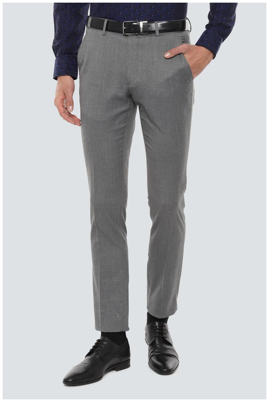 

Louis Philippe Men Textured Slim Fit Formal Trouser - Grey