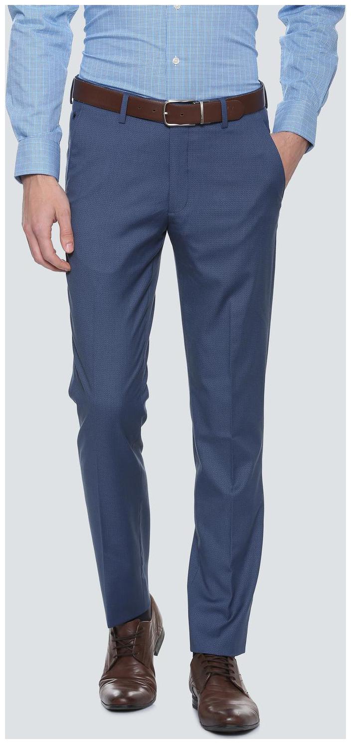 

Louis Philippe Men Textured Slim Fit Formal Trouser - Blue