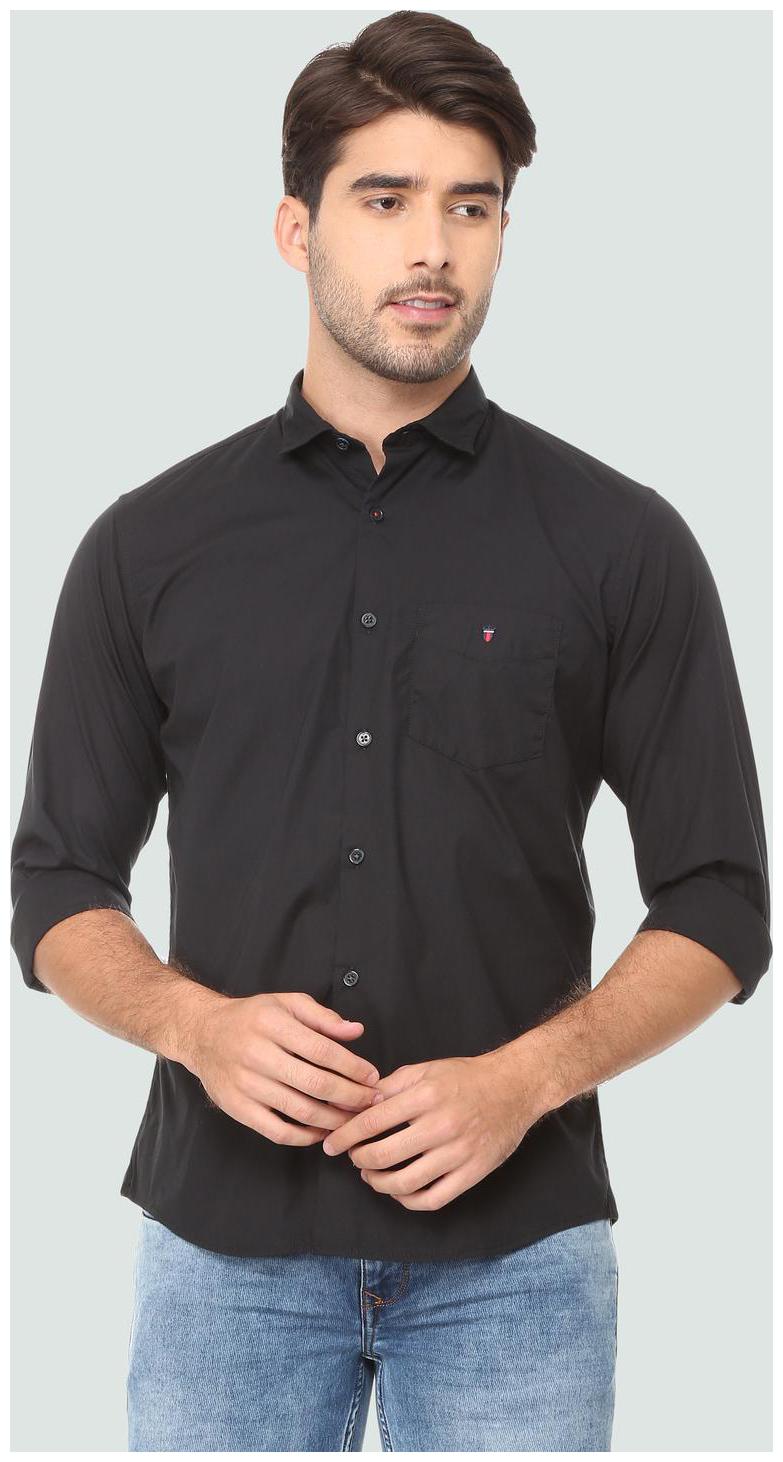 

Louis Philippe Men Black Solid Slim Fit Casual Shirt