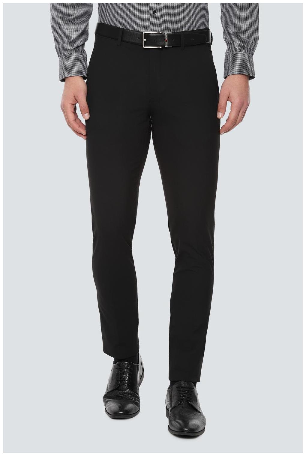 

Louis Philippe Men Solid Slim Fit Formal Trouser - Black