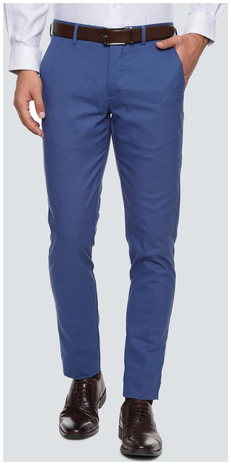 

Louis Philippe Men Textured Slim Fit Formal Trouser - Blue