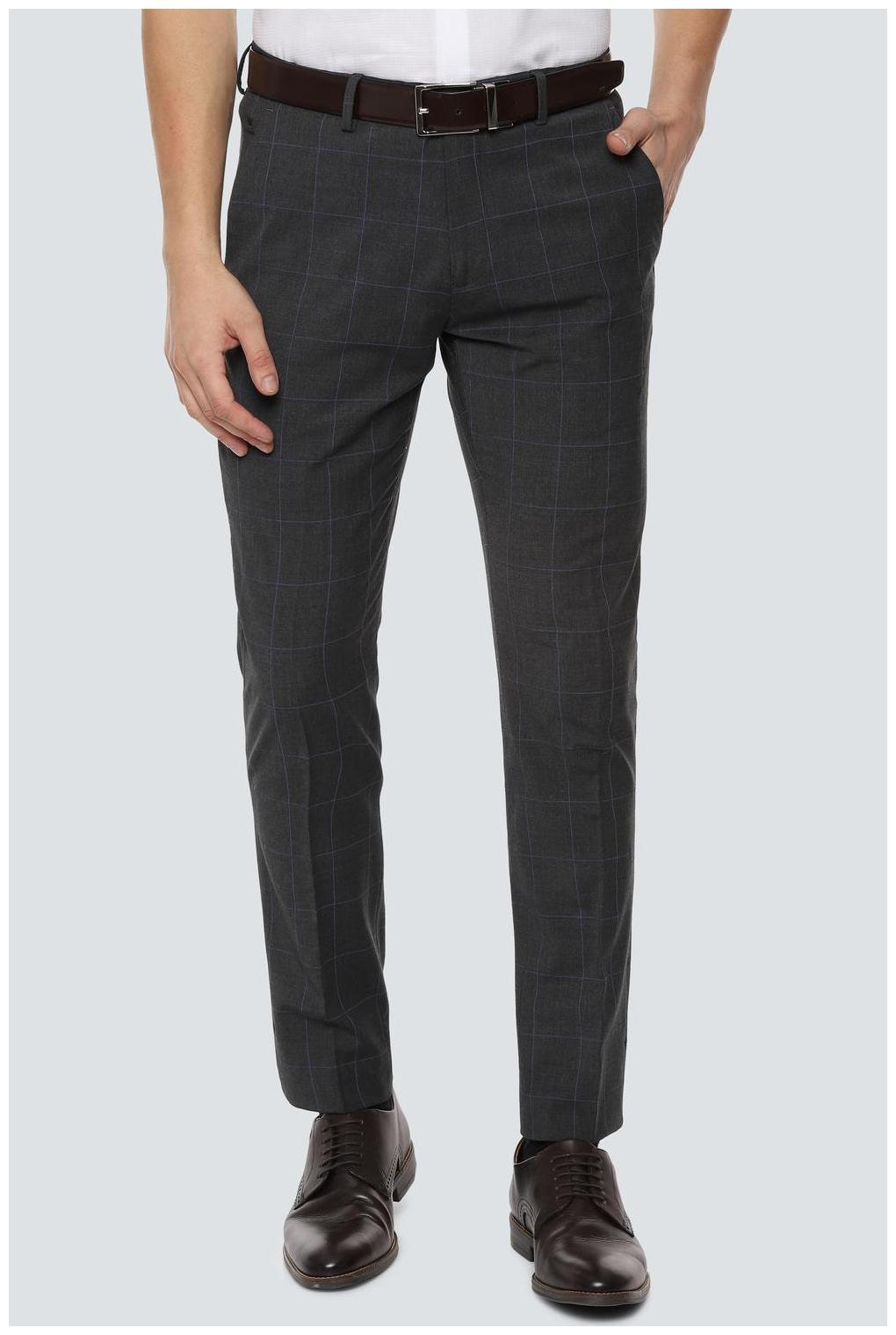 

Louis Philippe Men Checked Slim Fit Formal Trouser - Black