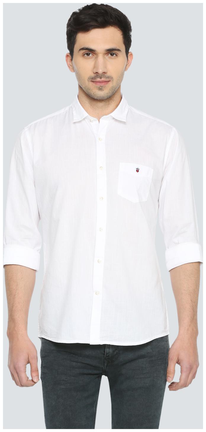 

Louis Philippe Men White Weaved Slim Fit Casual Shirt