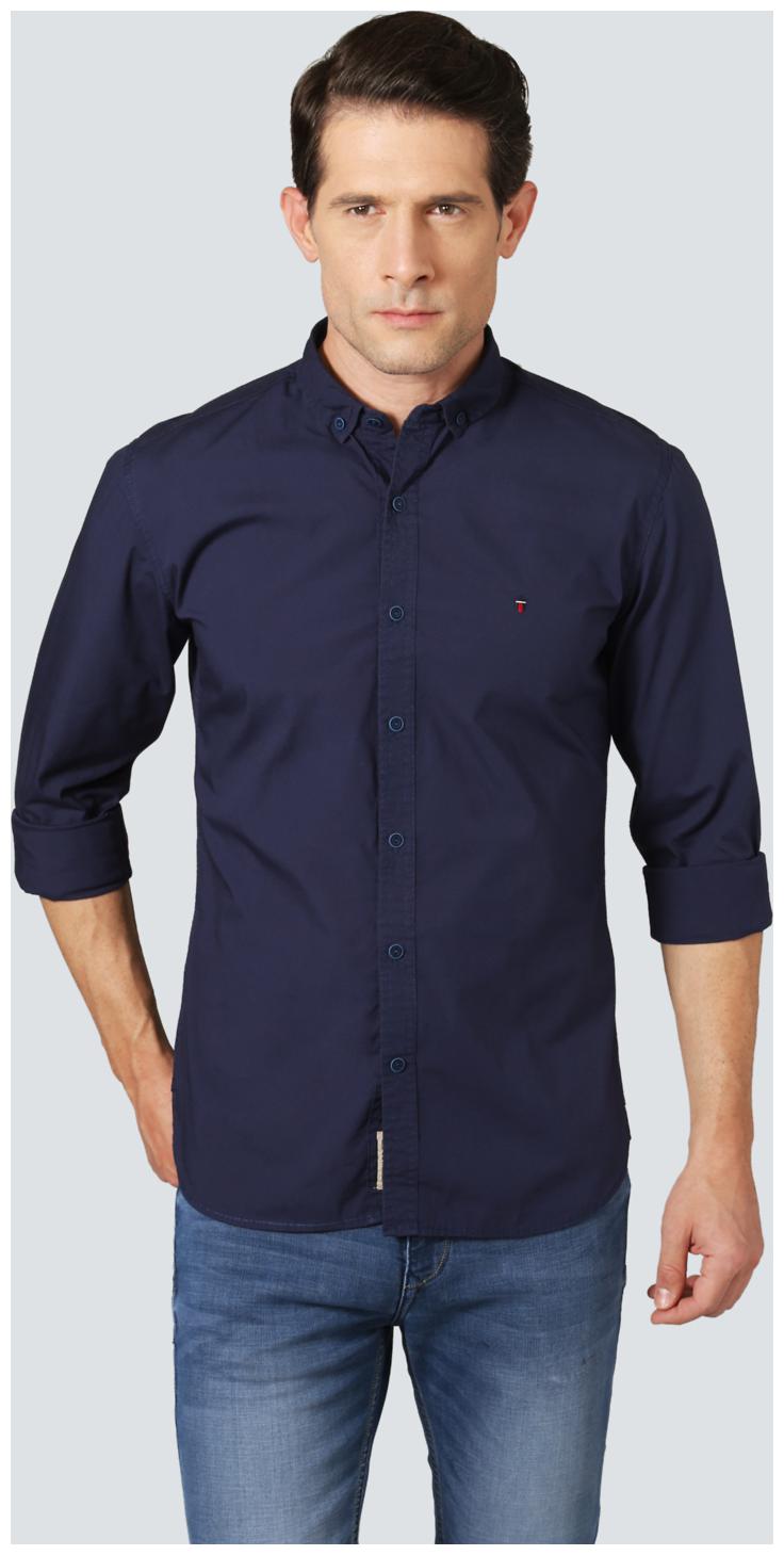 

Louis Philippe Men Blue Solid Slim Fit Casual Shirt