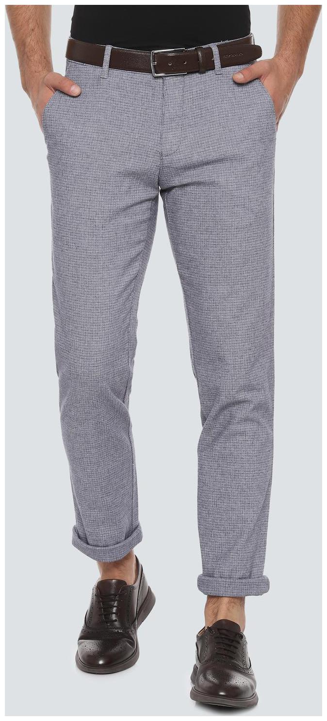 

Louis Philippe Men Blue Textured Slim fit Regular trousers