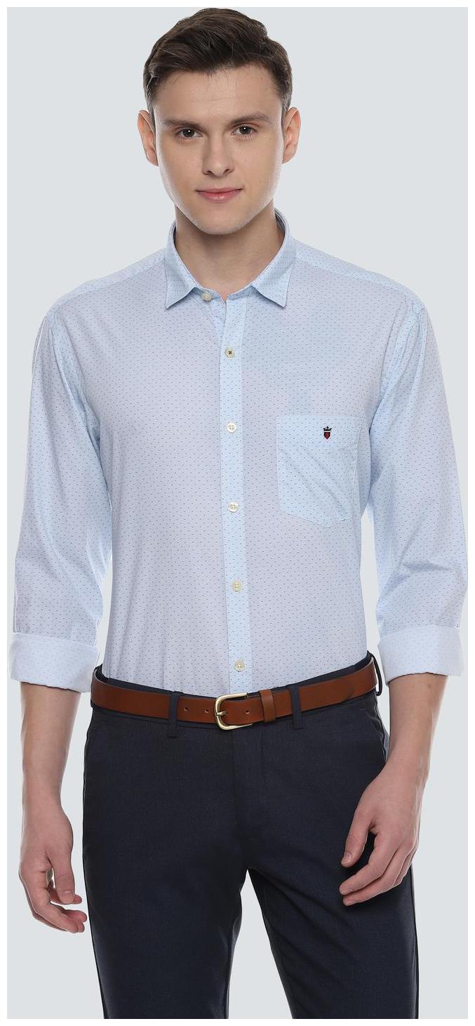

Louis Philippe Men Blue Printed Slim Fit Casual Shirt