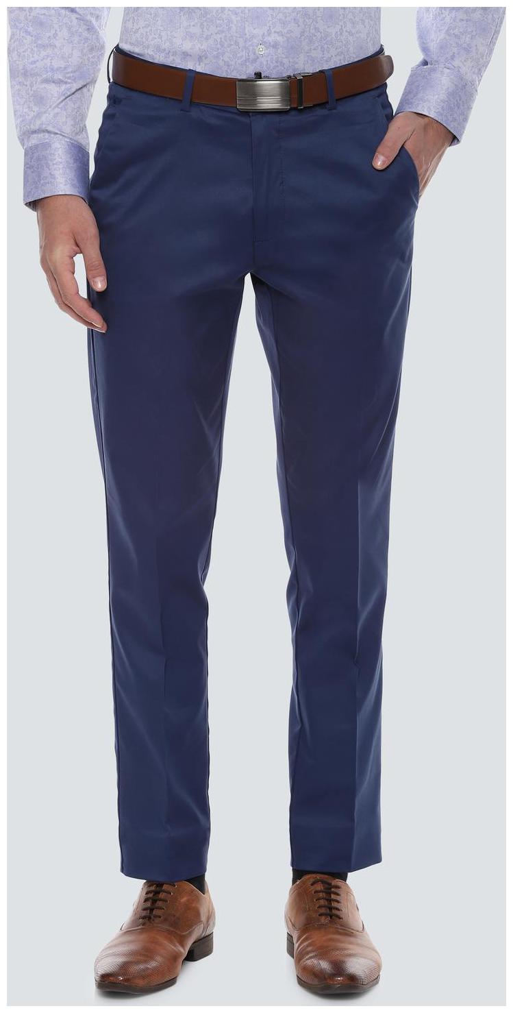 

Louis Philippe Men Textured Slim Fit Formal Trouser - Blue