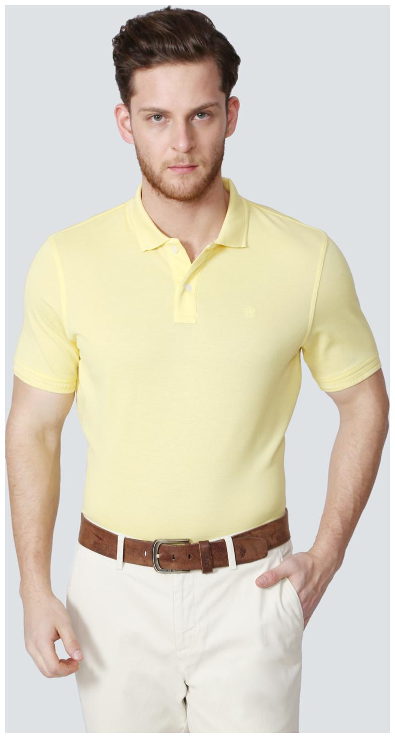 

Louis Philippe Men Yellow Regular fit Cotton Polo collar T-Shirt - Pack Of 1