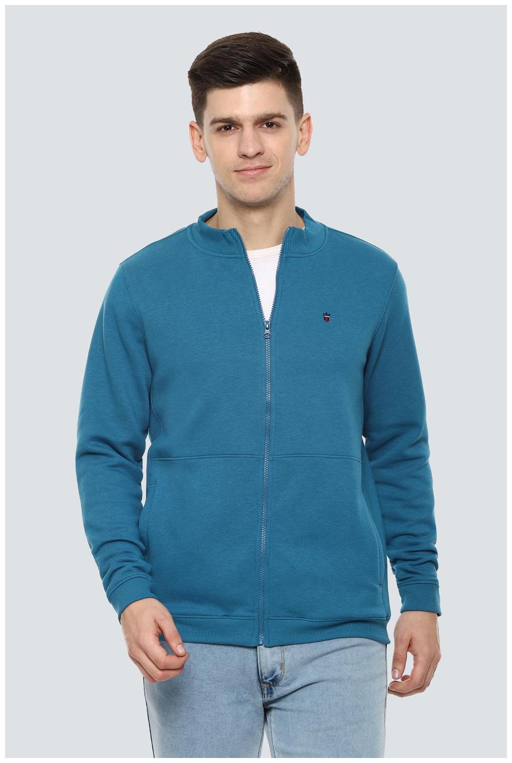 

Louis Philippe Men Blue High neck Sweatshirt