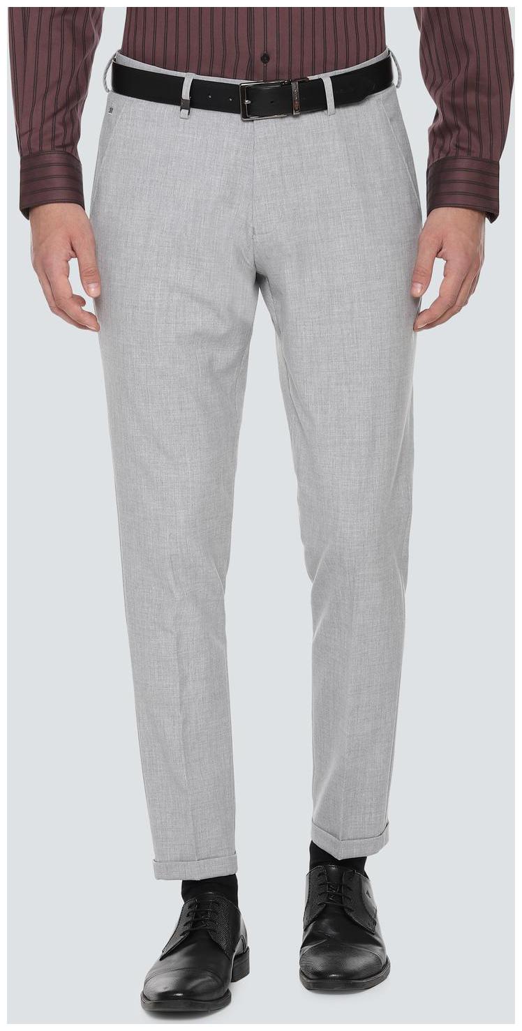 

Louis Philippe Men Solid Slim Fit Formal Trouser - Grey