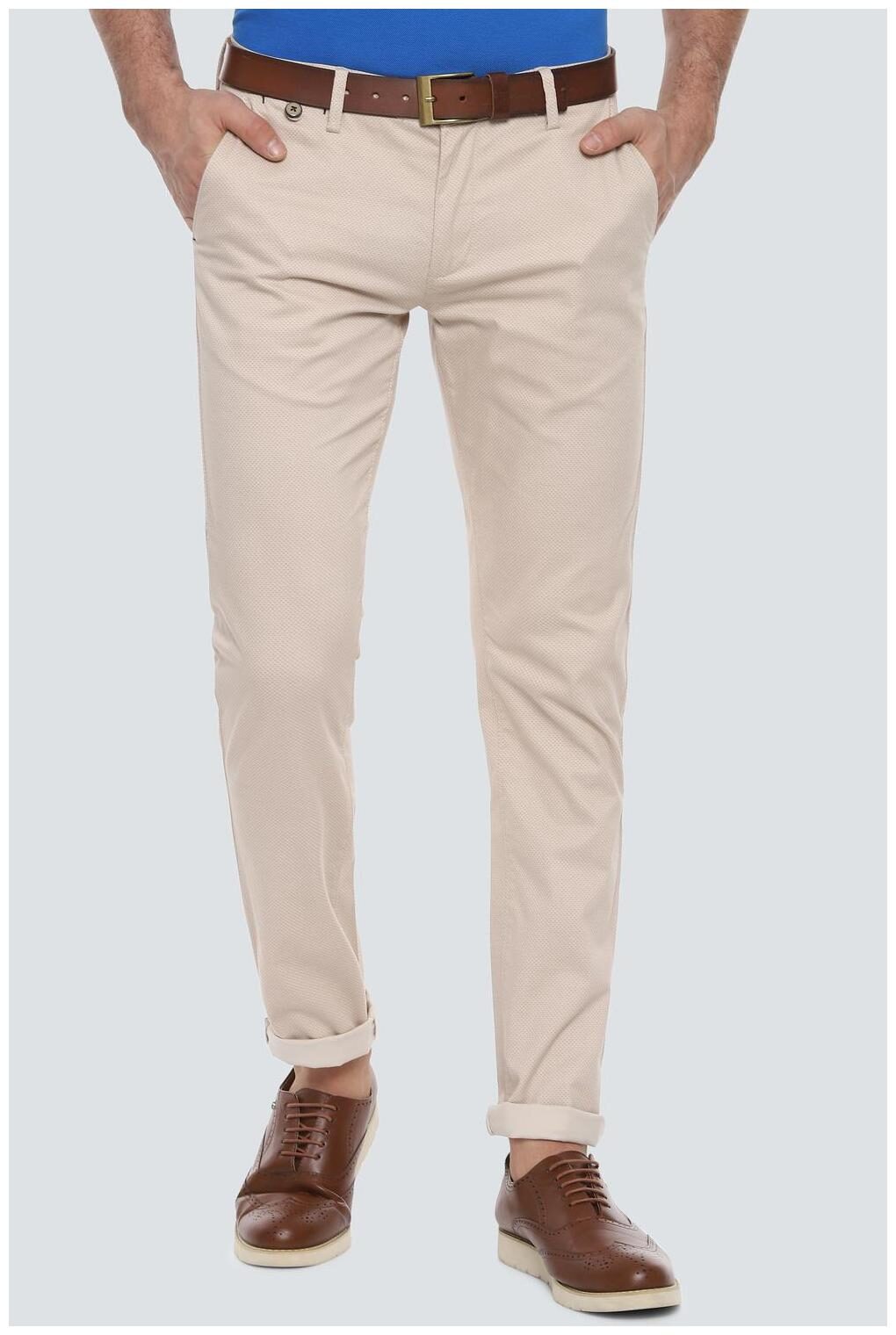 

Louis Philippe Men Brown Printed Slim fit Regular trousers