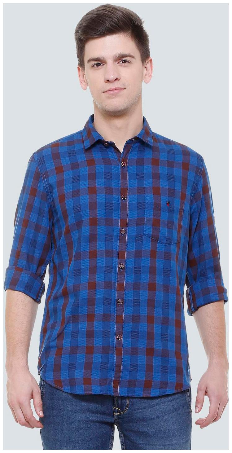 

Louis Philippe Men Blue Checked Slim Fit Casual Shirt