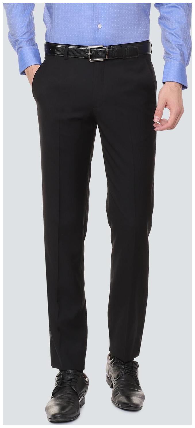 

Louis Philippe Men Textured Regular Fit Formal Trouser - Black