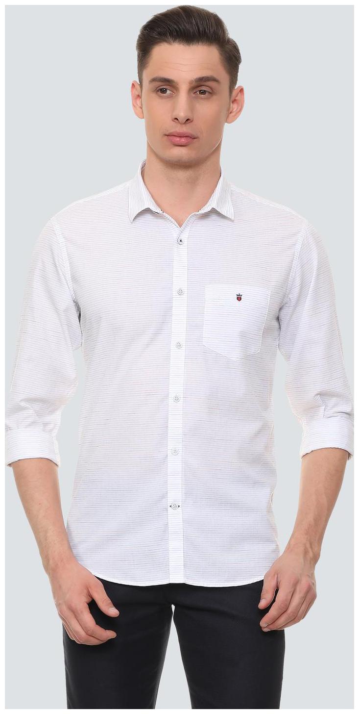 

Louis Philippe Men White Vertical Stripes Slim Fit Casual Shirt