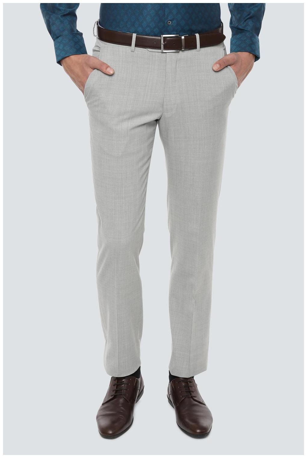 

Louis Philippe Men Textured Slim Fit Formal Trouser - Grey