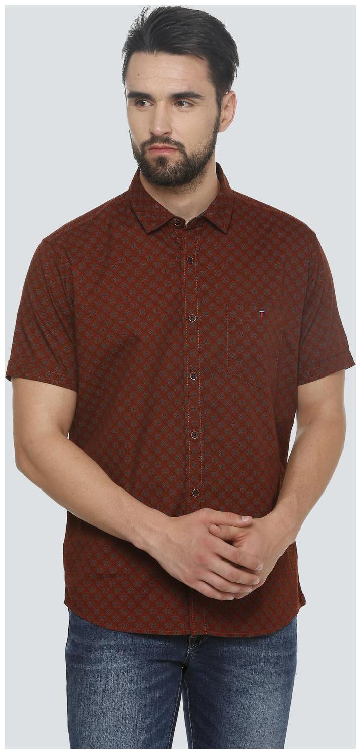 

Louis Philippe Men Maroon Printed Slim Fit Casual Shirt