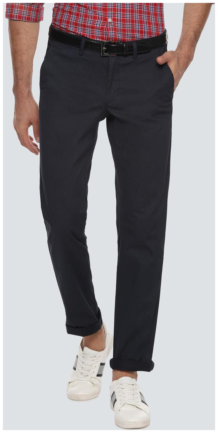 

Louis Philippe Men Blue Solid Slim fit Regular trousers
