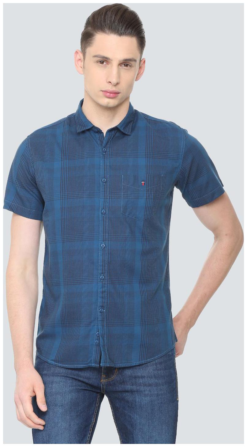 

Louis Philippe Men Blue Checked Slim Fit Casual Shirt
