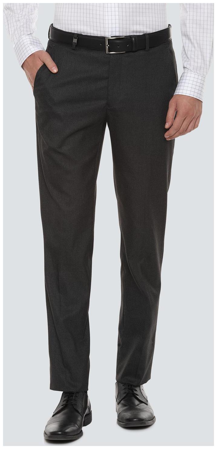 

Louis Philippe Men Textured Slim Fit Formal Trouser - Grey