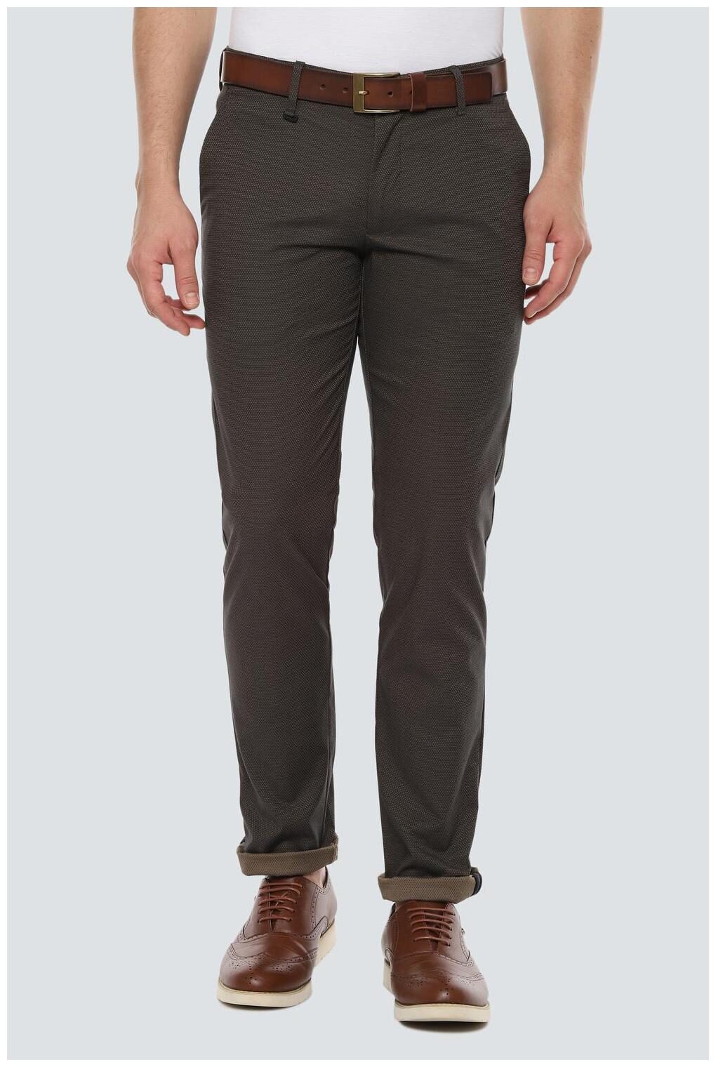 

Louis Philippe Men Brown Textured Slim fit Regular trousers