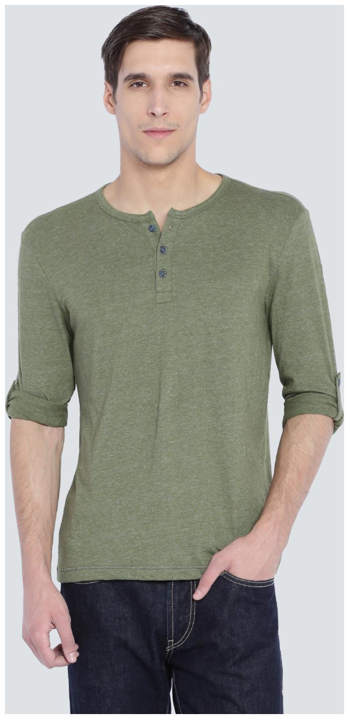 

Louis Philippe Men Green Slim fit Cotton Blend Henley neck T-Shirt - Pack Of 1