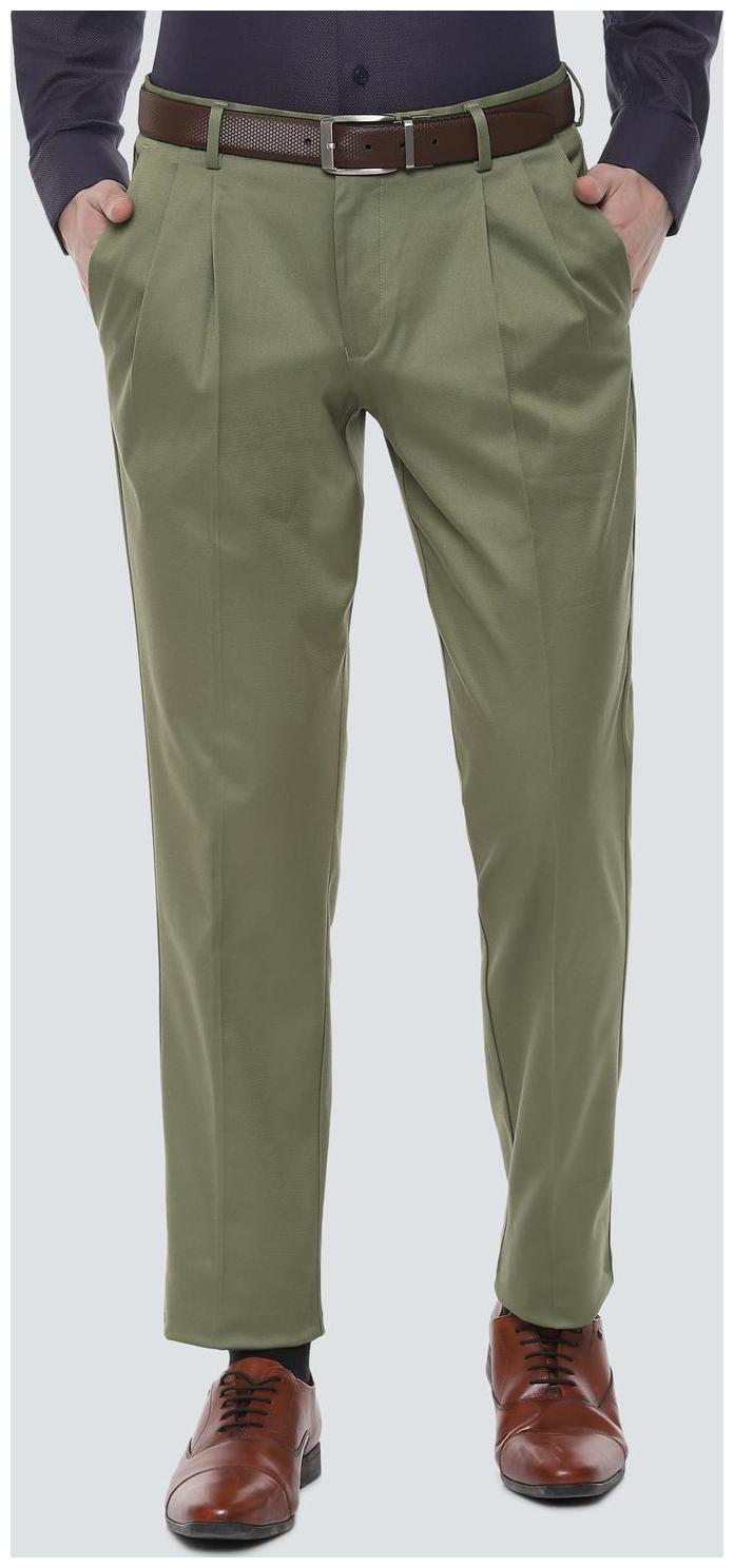 

Louis Philippe Men Textured Regular Fit Formal Trouser - Green