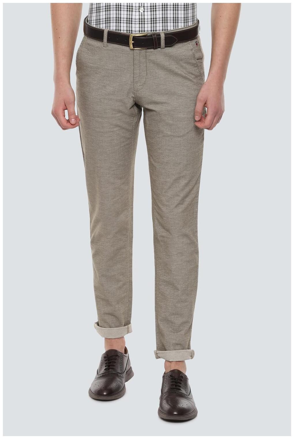 

Louis Philippe Men Beige Textured Slim fit Regular trousers