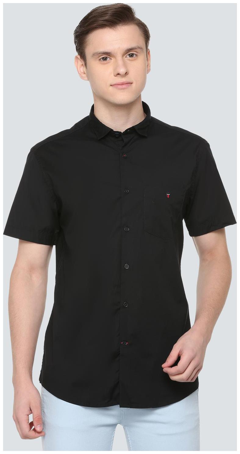 

Louis Philippe Men Black Solid Slim Fit Casual Shirt